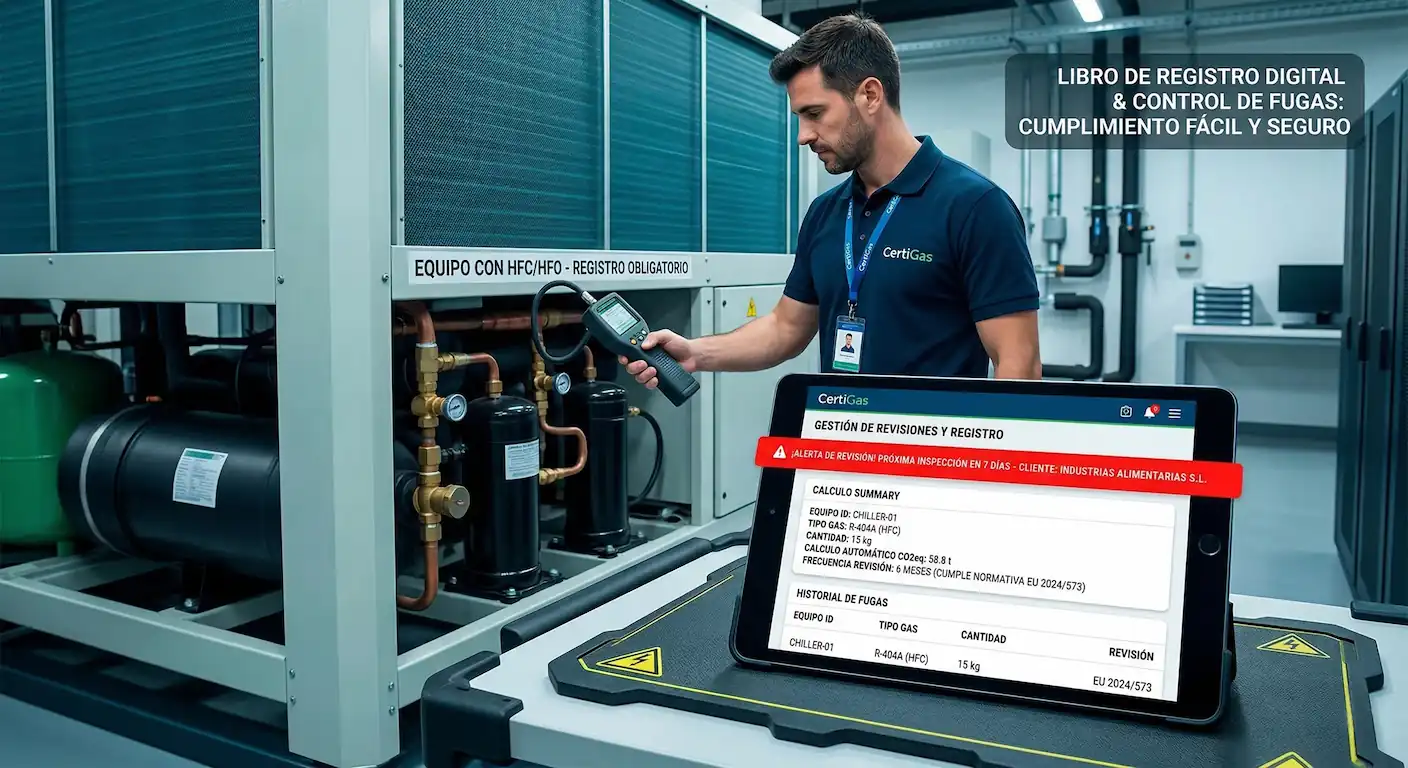 Documentación obligatoria de gases fluorados: Anexo VI, Libro de Registro y controles de fugas