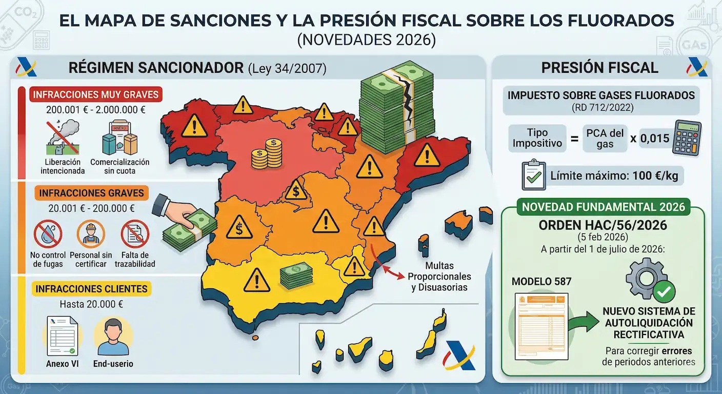 Sanciones y multas por incumplimiento de normativa de gases fluorados